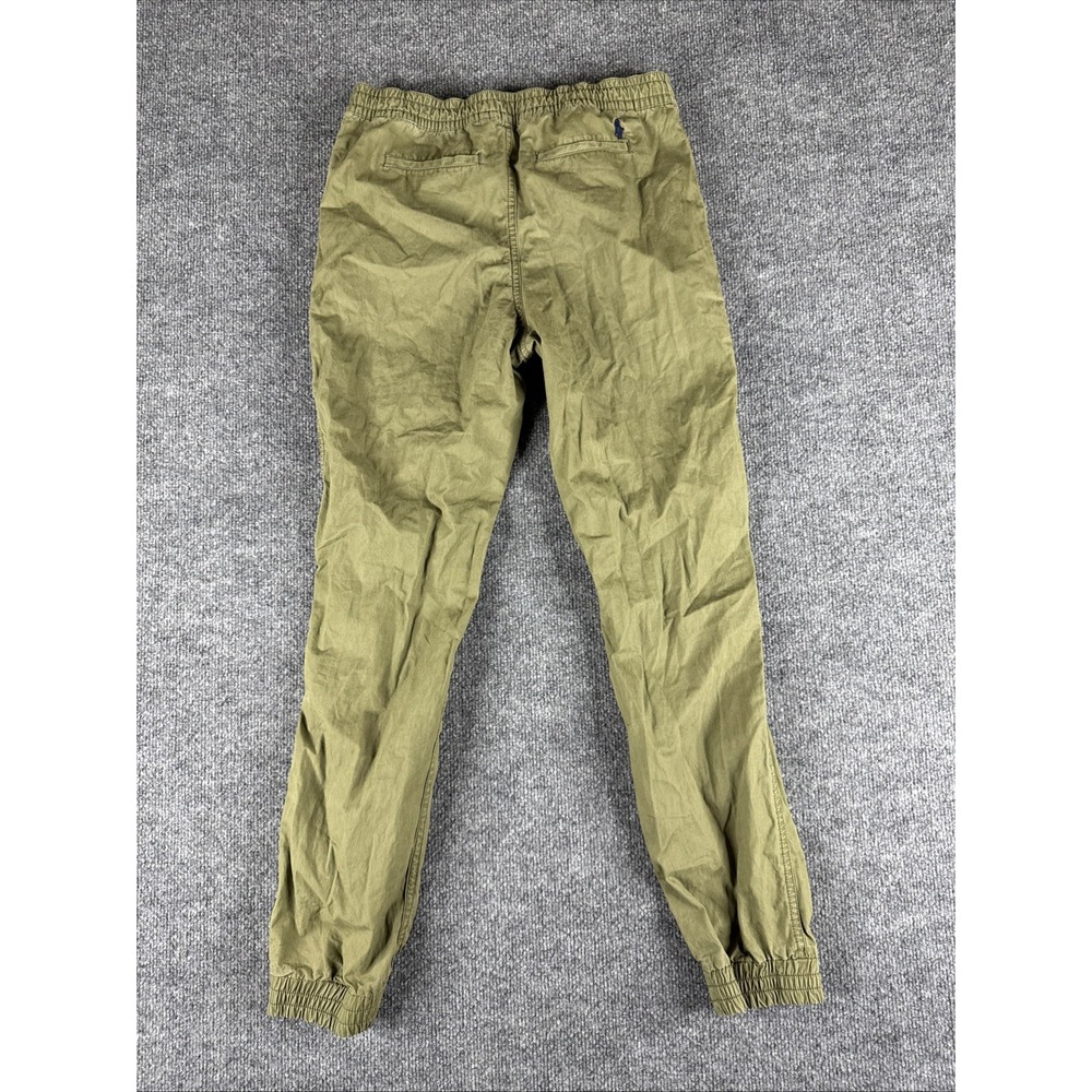 Polo Ralph Lauren Kids Joggers Olive Green Drawstring Elastic Waist Size L 14-16 - Picture 5 of 6